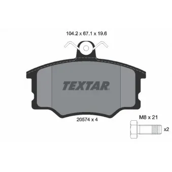 TEXTAR 2057402 - Jeu de 4 plaquettes de frein avant