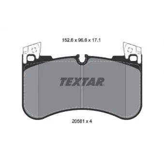 TEXTAR 2058101 - Jeu de 4 plaquettes de frein avant