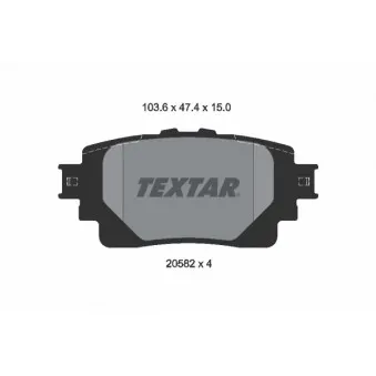 TEXTAR 2058201 - Jeu de 4 plaquettes de frein arrière