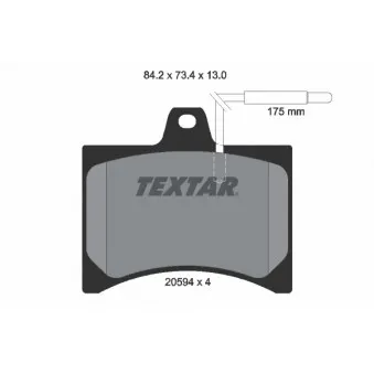 TEXTAR 2059403 - Jeu de 4 plaquettes de frein avant