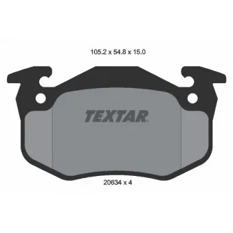 TEXTAR 2063402 - Jeu de 4 plaquettes de frein avant