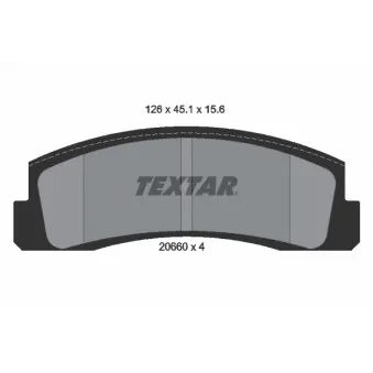TEXTAR 2066001 - Jeu de 4 plaquettes de frein avant