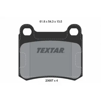 TEXTAR 2068703 - Jeu de 4 plaquettes de frein arrière