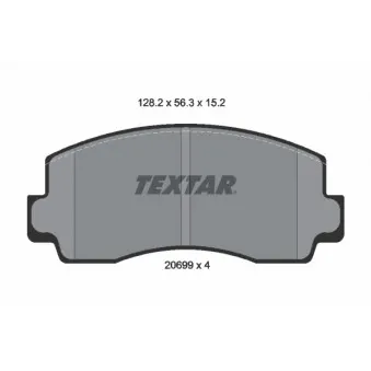TEXTAR 2069901 - Jeu de 4 plaquettes de frein avant