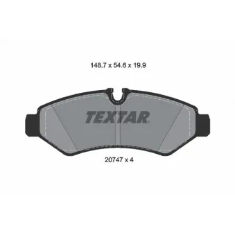TEXTAR 2074701 - Jeu de 4 plaquettes de frein arrière