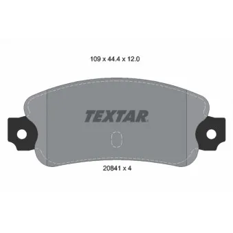 TEXTAR 2084102 - Jeu de 4 plaquettes de frein arrière