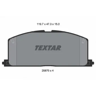 TEXTAR 2087001 - Jeu de 4 plaquettes de frein avant