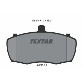TEXTAR 2090401 - Jeu de 4 plaquettes de frein avant