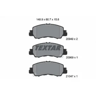 TEXTAR 2094901 - Jeu de 4 plaquettes de frein avant
