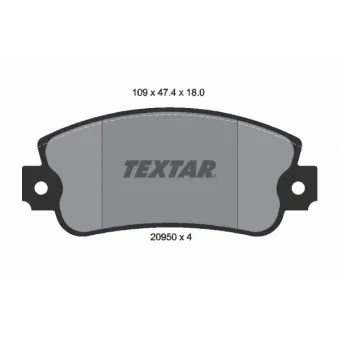 TEXTAR 2095005 - Jeu de 4 plaquettes de frein avant