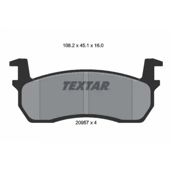 TEXTAR 2095701 - Jeu de 4 plaquettes de frein avant
