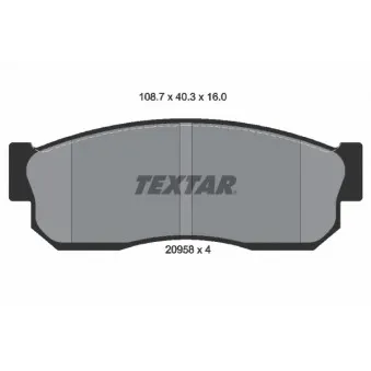 TEXTAR 2095802 - Jeu de 4 plaquettes de frein avant