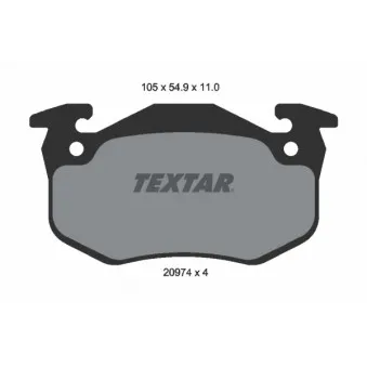 TEXTAR 2097401 - Jeu de 4 plaquettes de frein arrière