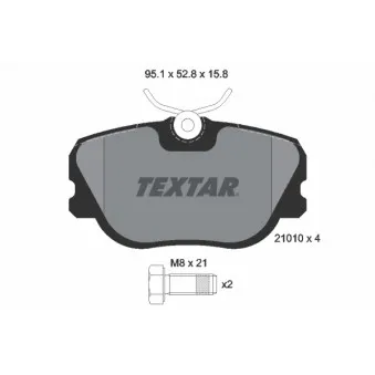 TEXTAR 2101003 - Jeu de 4 plaquettes de frein avant