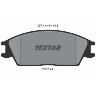 TEXTAR 2101204 - Jeu de 4 plaquettes de frein avant