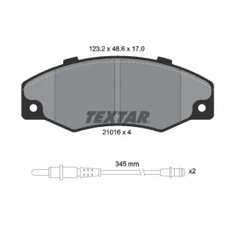 TEXTAR 2101602 - Jeu de 4 plaquettes de frein avant