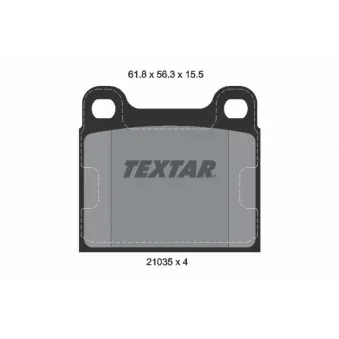 TEXTAR 2103501 - Jeu de 4 plaquettes de frein arrière