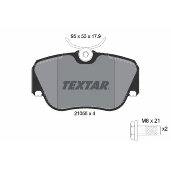TEXTAR 2105503 - Jeu de 4 plaquettes de frein avant