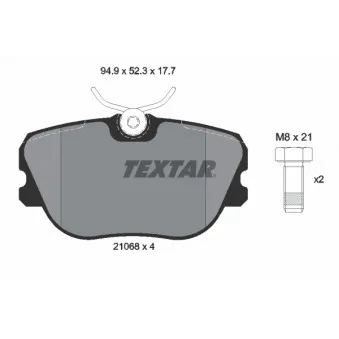 TEXTAR 2106804 - Jeu de 4 plaquettes de frein avant