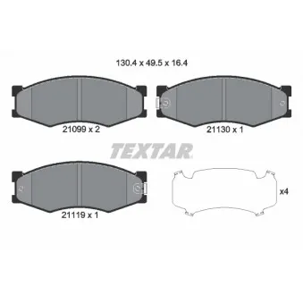 TEXTAR 2109902 - Jeu de 4 plaquettes de frein avant