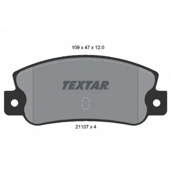Jeu de 4 plaquettes de frein arrière TEXTAR OEM 792383