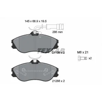 TEXTAR 2113802 - Jeu de 4 plaquettes de frein avant