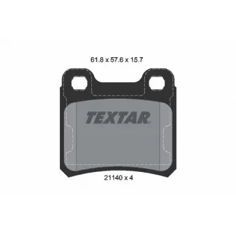 Jeu de 4 plaquettes de frein arrière TEXTAR 2114001 pour MERCEDES-BENZ ATEGO 1.6 i 16V - 100cv