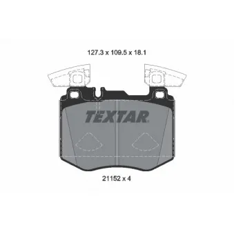 TEXTAR 2115201 - Jeu de 4 plaquettes de frein avant