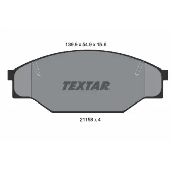 TEXTAR 2115801 - Jeu de 4 plaquettes de frein avant