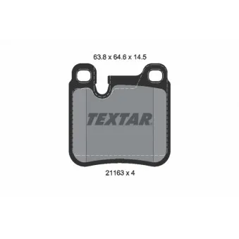 TEXTAR 2116301 - Jeu de 4 plaquettes de frein arrière