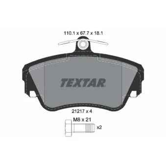 Jeu de 4 plaquettes de frein avant TEXTAR OEM 3344787