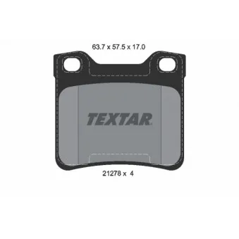 TEXTAR 2127803 - Jeu de 4 plaquettes de frein arrière