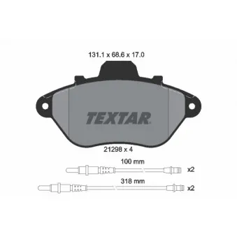 Jeu de 4 plaquettes de frein avant TEXTAR OEM 425080