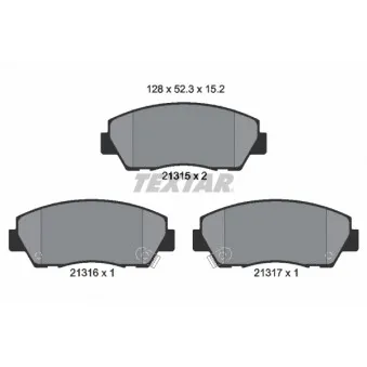 Jeu de 4 plaquettes de frein avant TEXTAR OEM UB3949280