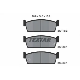 TEXTAR 2134101 - Jeu de 4 plaquettes de frein arrière