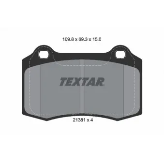 TEXTAR 2138102 - Jeu de 4 plaquettes de frein avant