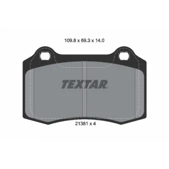 TEXTAR 2138104 - Jeu de 4 plaquettes de frein avant