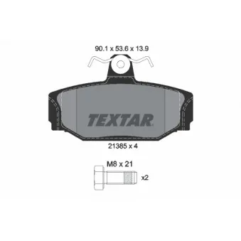 TEXTAR 2138501 - Jeu de 4 plaquettes de frein arrière