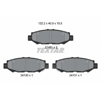 Jeu de 4 plaquettes de frein arrière TEXTAR OEM 0446650040