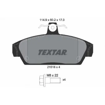 TEXTAR 2151801 - Jeu de 4 plaquettes de frein avant
