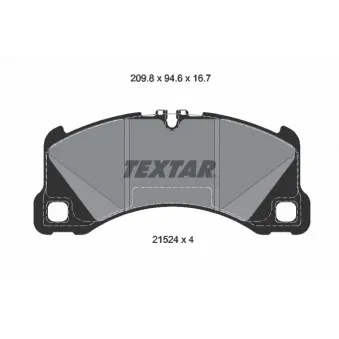 TEXTAR 2152401 - Jeu de 4 plaquettes de frein avant