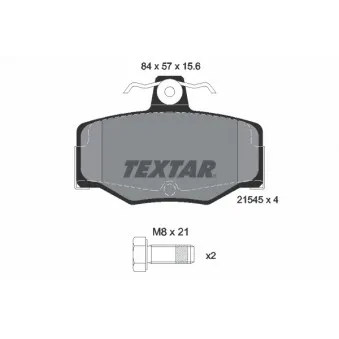 TEXTAR 2154501 - Jeu de 4 plaquettes de frein arrière