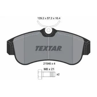 TEXTAR 2154601 - Jeu de 4 plaquettes de frein avant