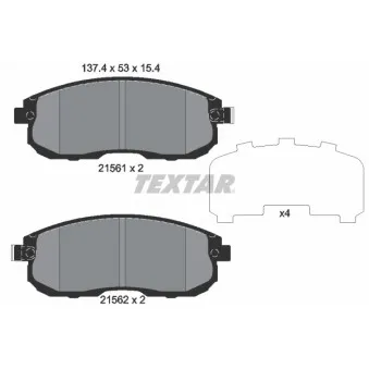 Jeu de 4 plaquettes de frein avant TEXTAR OEM D1060EW81A
