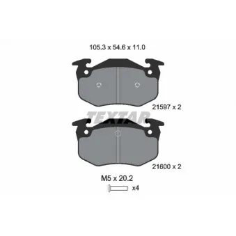 Jeu de 4 plaquettes de frein arrière TEXTAR OEM 7701204036