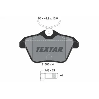 TEXTAR 2160601 - Jeu de 4 plaquettes de frein arrière