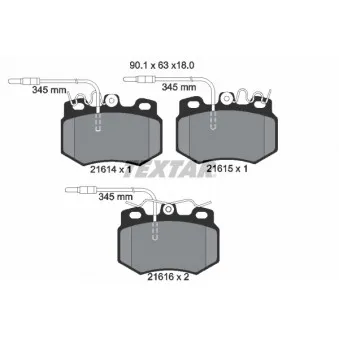 Jeu de 4 plaquettes de frein avant TEXTAR OEM 1611458580