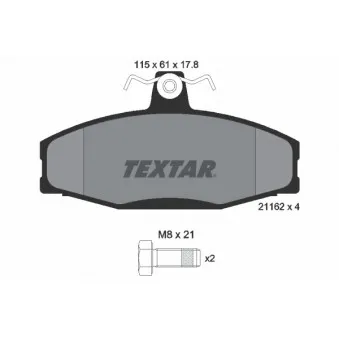 TEXTAR 2166201 - Jeu de 4 plaquettes de frein avant