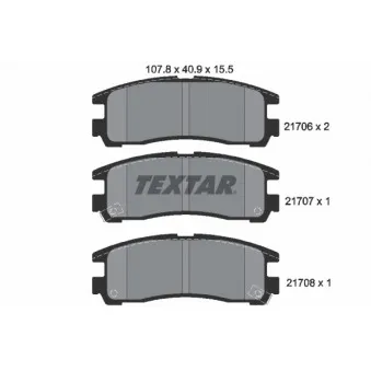 TEXTAR 2170602 - Jeu de 4 plaquettes de frein arrière