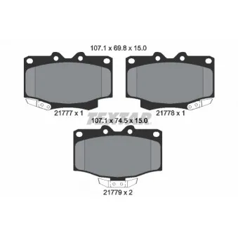 Jeu de 4 plaquettes de frein avant TEXTAR OEM 04465YZZAX
